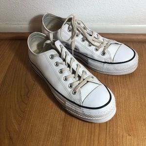 Converse Platform White Leather Sneakers